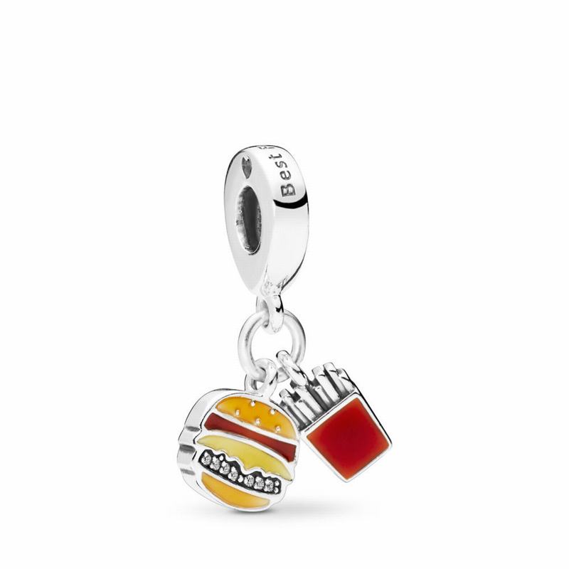 Pandora Burger & Fries Dangle Charm Silver Egypt SH5098246
